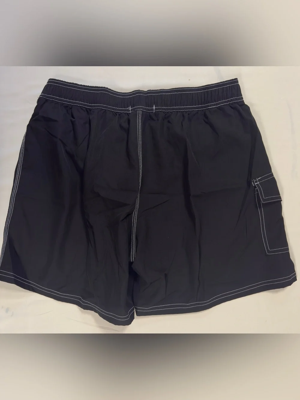 Rocorose Womens L Black Cargo Board Shorts Lined Swim Bottoms